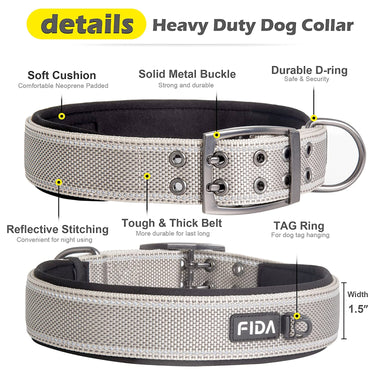 Fida Heavy Duty Dog Collar - blue
